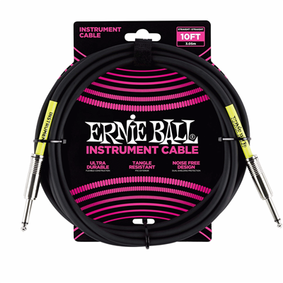 Ernie Ball Instrument Cable, 10ft, Straight