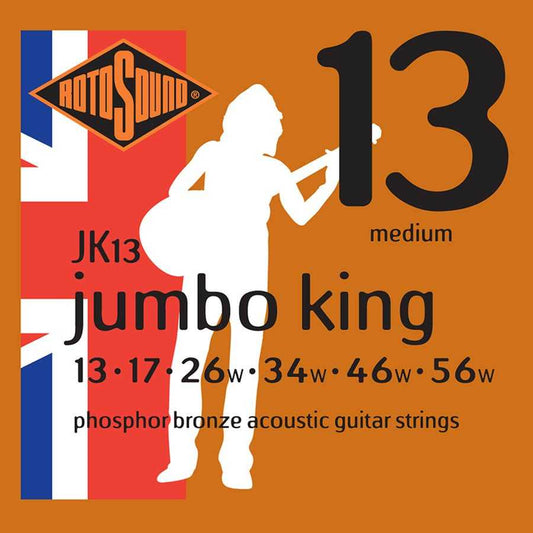 Rotosound Jumbo King acoustic string set, phosphor bronze, 13-56