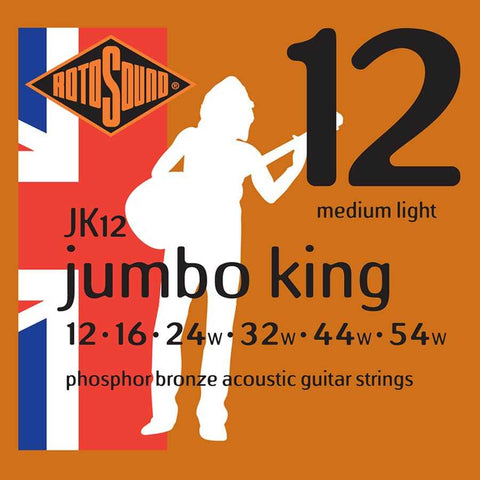 Rotosound Jumbo King acoustic string set, phosphor bronze, 12-54