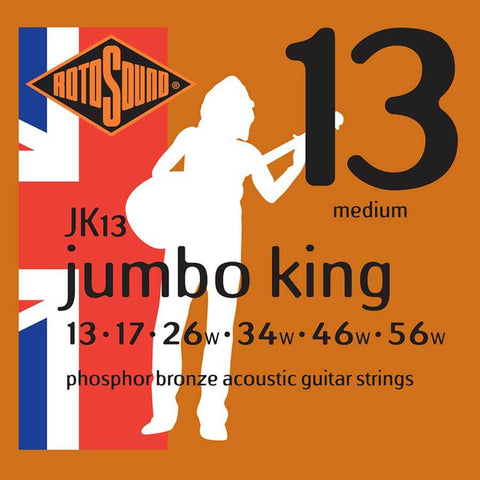 Rotosound Jumbo King acoustic string set, phosphor bronze, 13-56