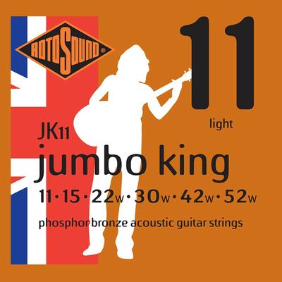 Rotosound Jumbo King acoustic string set, phosphor bronze, 11-52